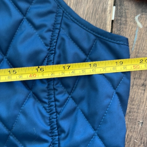 Dark Blue Diamond Quilted LL BEAN Snap & Zip Insulated Vest Medium - Picture 6 of 7